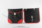 Sacoches P01 Noires - Finitions  liserets rouges - Coins Rouges - Fixation  crochets -   Prosac  - Spciales VloSoleX (la paire)