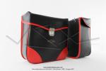 Sacoches P01 Noires - Finitions  liserets rouges - Coins Rouges - Fixation  crochets -   Prosac  - Spciales VloSoleX (la paire)