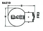 Ampoule jaune 12v 25w/25w 3 ergots (BA21D)