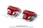 Monogrammes (Logos) de rservoir  Mobylette  - Ttes de Gaulois - pour Mobylettes Motobcane / Motoconfort (la paire)