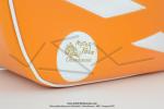 Sacoches  Chamrousse  C01 Oranges (finitions blanches) inclines - Fixation par sangles cuir - (la paire)