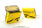 Sacoches  Chamrousse  C01 Jaunes (finitions noires) inclines - Fixation par sangles cuir - (la paire)