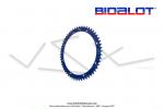 Couronne Bidalot - Aluminium 7075 Zicral - 54 dents - 415 - 8 trous - 176mm - Anodise Bleue