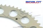 Couronne Bidalot - Aluminium 7075 Zicral - 66 dents - 415 - 8 trous - 176mm - Anodise Grise