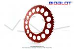 Couronne Bidalot - Aluminium 7075 Zicral - 80 dents - 415 - 8 trous - 176mm - Anodise Rouge