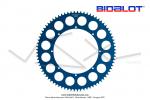 Couronne Bidalot - Aluminium 7075 Zicral - 76 dents - 415 - 8 trous - 176mm - Anodise Bleue