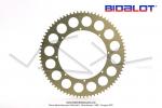 Couronne Bidalot - Aluminium 7075 Zicral - 76 dents - 415 - 8 trous - 176mm - Anodise Grise