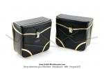 Sacoches  Prosac  P01 Noires - Finitions  liserets dors - Coins Noirs - Fixation  crochets - Spciales pour VloSoleX (la paire)