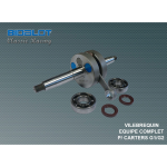 Vilebrequin Racing - Course 39,7mm - Soies de 20 - G1 / G2 Open / G3 Bidalot (Embiellage) + 2x Roulements 6204 ETN9/C3H + 2x Joints spi Racing Viton 20x30x5