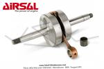 Vilebrequin (Embiellage) Airsal - T6 - Masses pleines - Pas  droite - pour Mobylette Motobcane / MBK 51 / 41 / 881 (AV10)