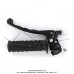 Poigne de frein gauche (ou d'embrayage) - LUSITO - Noire - 22mm - Levier boule Alu Noir - adaptable sur Mobylette Motobcane / MBK 51 / Peugeot 103