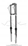 Fourche - Chopper - Chrome - 860mm - avec pattes de phare en fil chrom - EBR - pour Peugeot 103