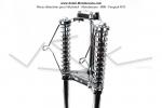 Fourche - Chopper - Chrome - 860mm - avec pattes de phare en fil chrom - EBR - pour Peugeot 103