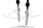 Fourche - Chopper - Chrome - 860mm - avec pattes de phare en fil chrom - EBR - pour Peugeot 103
