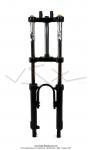 Fourche hydraulique aluminium EBR avec stabilisateurs Extra-fort + Rglage de tension des ressorts pour Mobylette Motobcane / MBK 51 / Peugeot 103