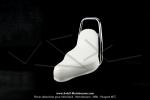 Selle Chopper Blanche - srigraphie  Peugeot  noire - dosseret Chrom - pour Peugeot 103