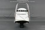 Selle Chopper Blanche - srigraphie  Peugeot  noire - dosseret Chrom - pour Peugeot 103