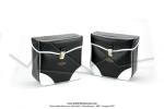 Sacoches  Prosac  P01E Noires - Finitions  liserets blancs - Coins Blancs - Fixation  crochets - Spciales pour VloSoleX (la paire)