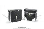 Sacoches  Prosac  P01E Noires - Finitions  liserets blancs - Coins Blancs - Fixation  crochets - Spciales pour VloSoleX (la paire)