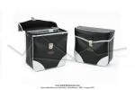 Sacoches  Prosac  P01E Noires - Finitions  liserets blancs - Coins Blancs - Fixation  crochets - Spciales pour VloSoleX (la paire)