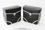 Sacoches  Prosac  P01E Noires - Finitions  liserets blancs - Coins Noirs - Fixation  crochets - Spciales pour VloSoleX (la paire)
