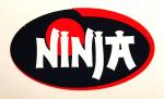Autocollant  Ninja  - Ellipse - Noire - 86x50mm - pour silencieux d'chappement Ninja