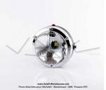 Phare avant complet 130 - Chrom - P26s et tmoin pour Mobylette MBK 51 et Peugeot 103 (Homologu)