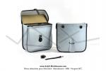 Sacoches  Prosac  P03 - Gris mtallis - Finitions noires - Fixation par sangles - pour Mobylettes Motobcane / MBK / Peugeot / VloSoleX (la paire)