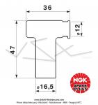 Capuchon de bougie antiparasites NGK LB05EMH-R - Rouge (8160) pour Mobylette Motobcane / Motoconfort / MBK 51 / Peugeot 103