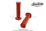 Poignes de guidon (Revtement) - DOMINO - embouts carrs - Rouges - PVC - Lg. 122mm (la paire)