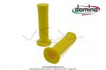 Poignes de guidon (Revtement) - DOMINO - embouts carrs - Jaunes - PVC - Lg. 122mm (la paire)