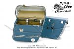 Sacoches  Chamrousse  C01 Bleues  1345  - Finitions  Vichy  Noir et Blanc - Fixation par sangles cuirs - pour Mobylette Motobcane / MBK / Peugeot (tous modles) (la paire)