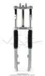 Fourche avec soufflet - Grise - Frein  tambour - 28mm - EBR - pour Peugeot 103 / Mobylette Motobcane / MBK 51