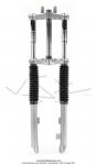 Fourche avec soufflet - Grise - Frein  tambour - 28mm - EBR - pour Peugeot 103 / Mobylette Motobcane / MBK 51
