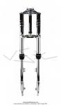 Fourche inverse - Chrome -  35mm - EBR pour Peugeot 103