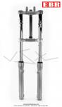 Fourche Aluminium - Grise - Fixation pour frein  disque - 30mm - EBR Italie - pour Peugeot 103 / Mobylette Motobcane / MBK 51
