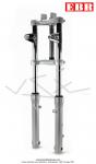 Fourche Aluminium - Grise - Fixation pour frein  disque - 30mm - EBR Italie - pour Peugeot 103 / Mobylette Motobcane / MBK 51