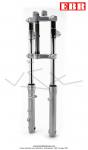 Fourche Aluminium - Grise - Fixation pour frein  disque - 30mm - EBR Italie - pour Peugeot 103 / Mobylette Motobcane / MBK 51