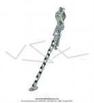 Bquille latrale - Chrome - Torsade - Lg. 270mm - Bras ovale - Fixation  gauche - pour Mobylette Motobcane / MBK 51 / Peugeot 103 SP / MVL (...)