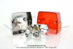 Feu arrire complet - base chrome - avec catadioptres - pour Peugeot 103 SP / SPX / CLIP / MVX