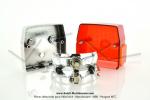 Feu arrire complet - base chrome - avec catadioptres - pour Peugeot 103 SP / SPX / CLIP / MVX