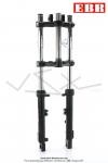 Fourche hydraulique Racing - Aluminium - Noire - Rglable - EBR Master pour Peugeot 103 / Mobylette Motobcane / MBK 51
