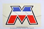 Autocollant officiel  M  tricolore pour Mobylettes et SoleX Motobcane 210x118mm - Vinyl blanc