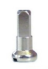 Ecrou de rayon 2,6mm - tte ronde - Laiton nickel - 12G - Lg.14,5mm (x1 pc)