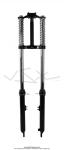 Fourche - Chopper - Noire - 860mm - avec pattes de phare en fil chrom - EBR - pour Mobylette Motobcane / MBK 51
