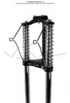 Fourche - Chopper - Noire - 860mm - avec pattes de phare en fil chrom - EBR - pour Mobylette Motobcane / MBK 51