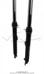 Fourche - Chopper - Noire - 860mm - avec pattes de phare en fil chrom - EBR - pour Mobylette Motobcane / MBK 51