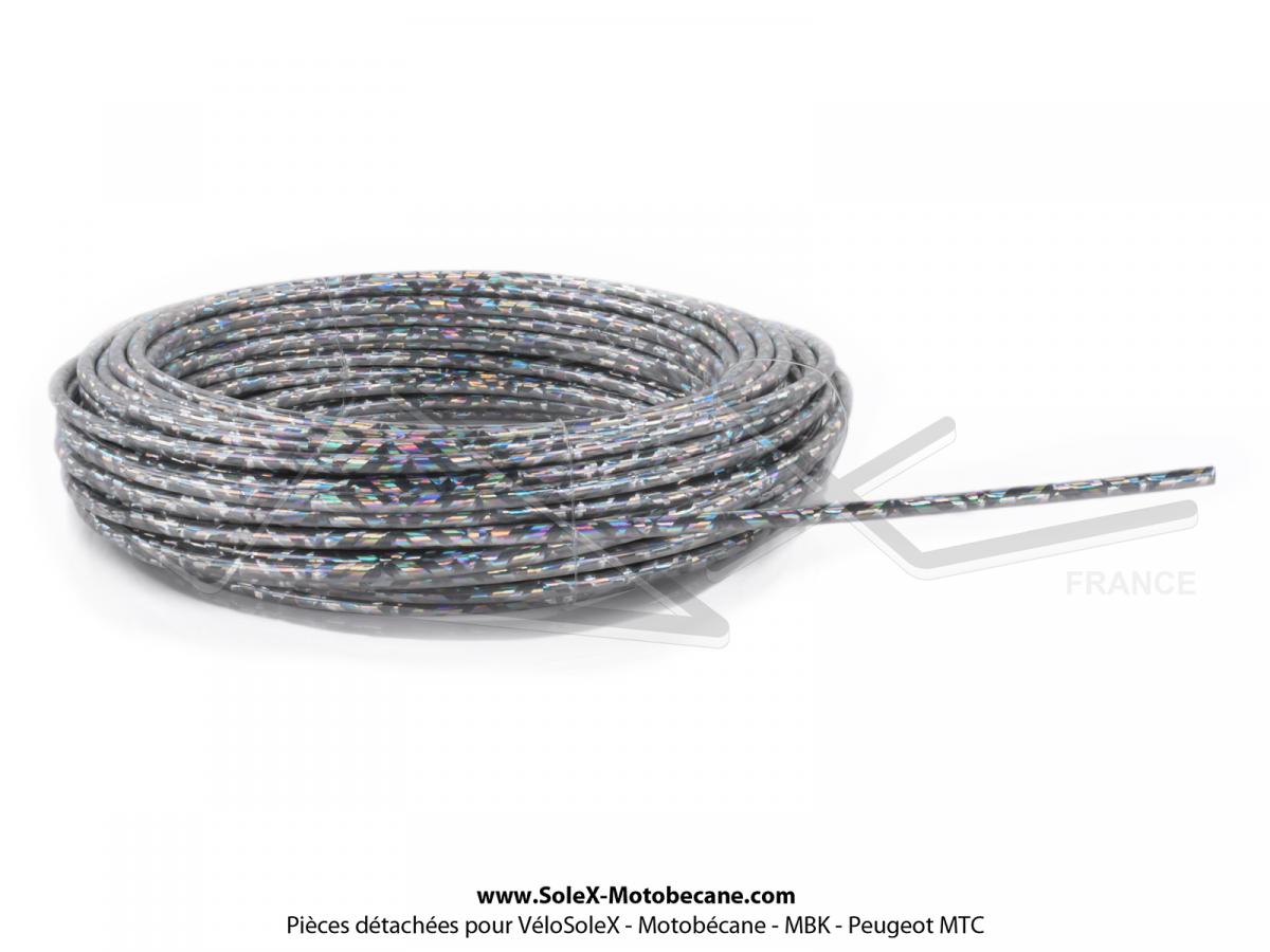 gaine de frein de starter d accelerateur de decompresseur o5mm couleur chrome lazer le metre partie cycle pieces pour mobylette motobecane mbk solex motobecane