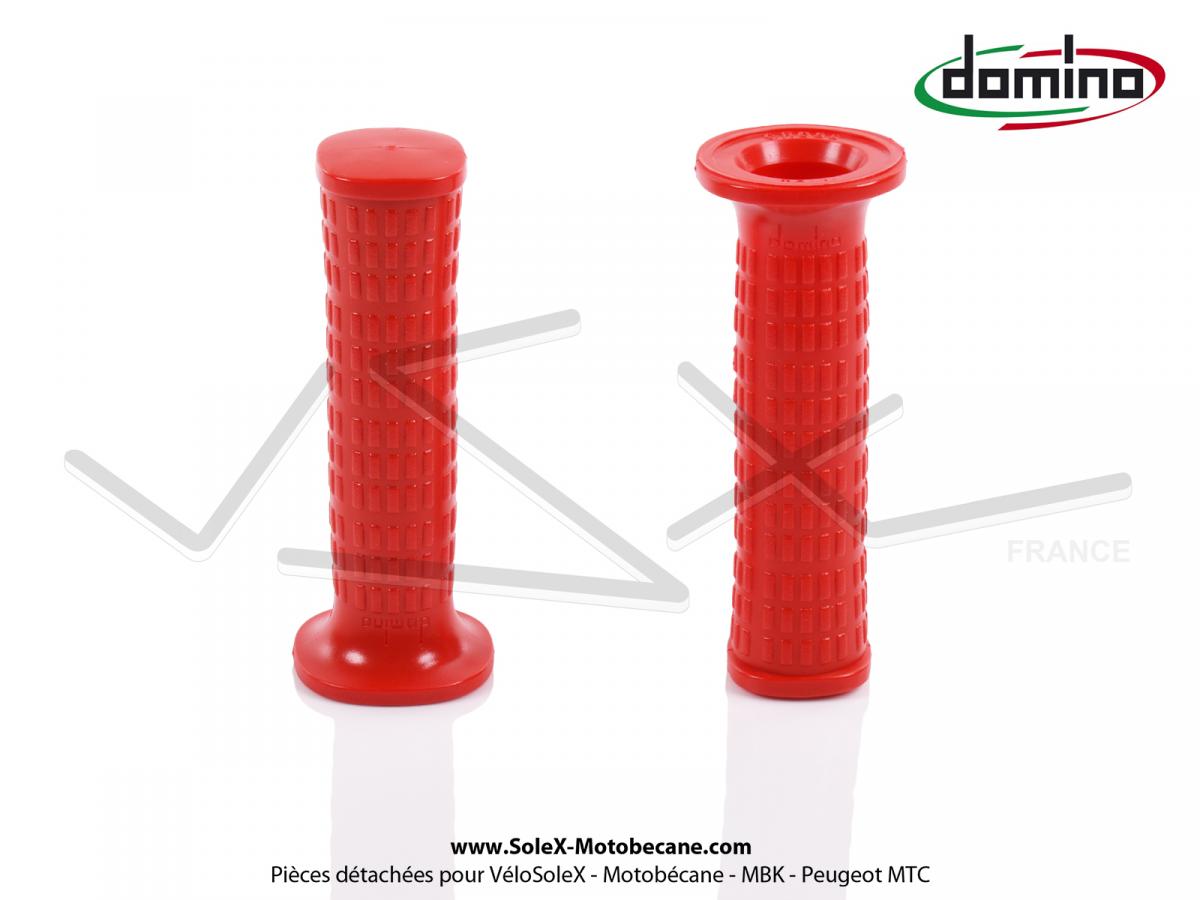 Paire De Poignées Domino Noires 115 Mm - Pour Piaggio Ape TM P 50 (85-89) Et Autres Modèles