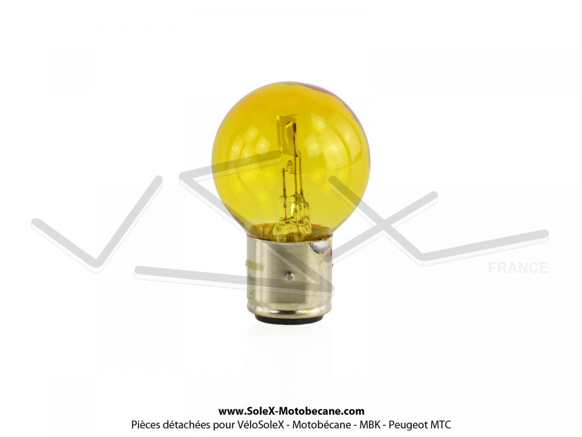 Lampe ampoule 6V 15W P26S Jaune Peugeot 103 / MBK / Mobylette